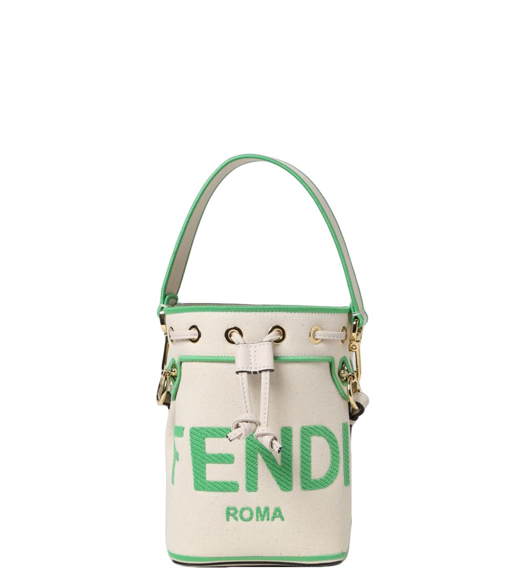 Fendi Mon Tresor Logo Canvas Bucket Bag