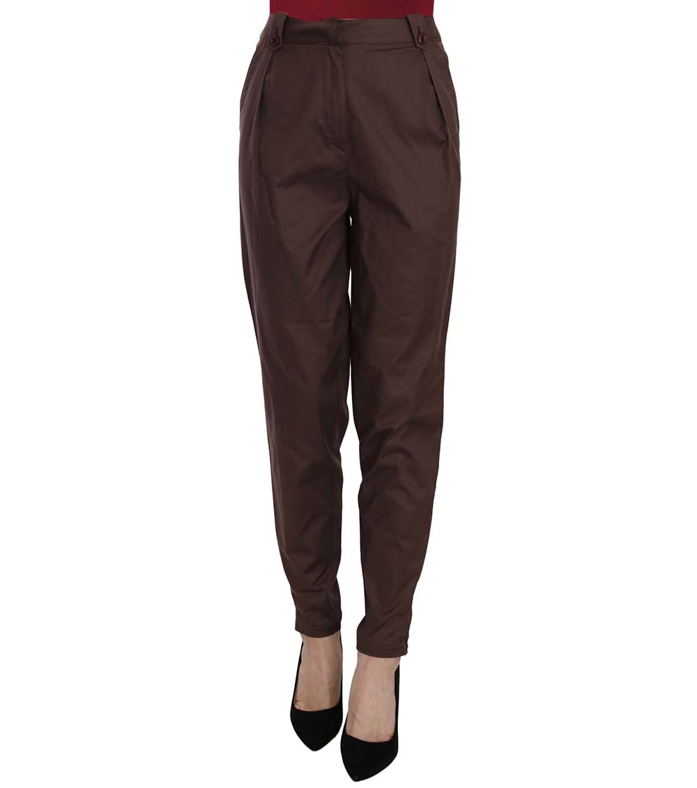 Buy VAN HEUSEN Solid Tapered Fit Polyester Womens Formal Pants  Shoppers  Stop