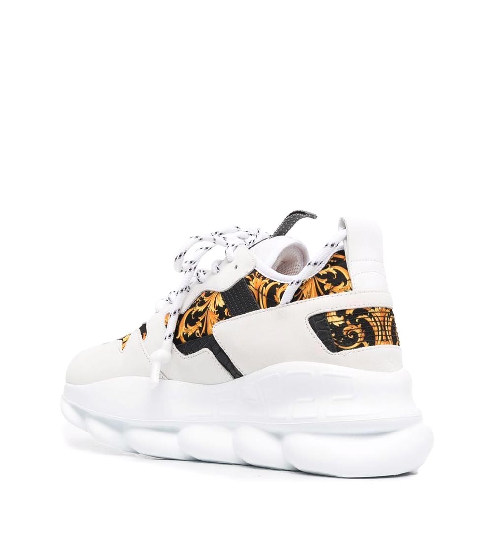 Versace, Triple White Chain Reaction Trainers