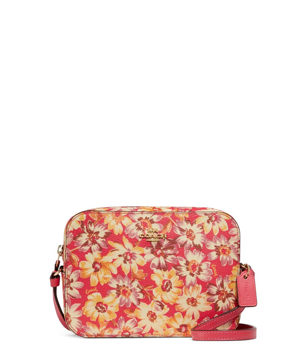 Coach pink floral on sale crossbody