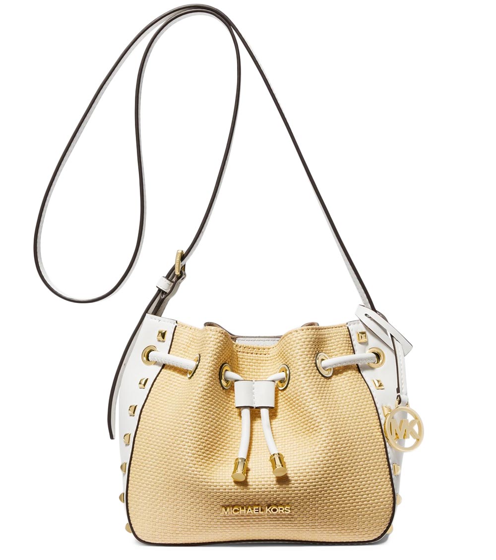 Michael Kors White Phoebe Mini Bucket Bag for Women Online India at Darveys