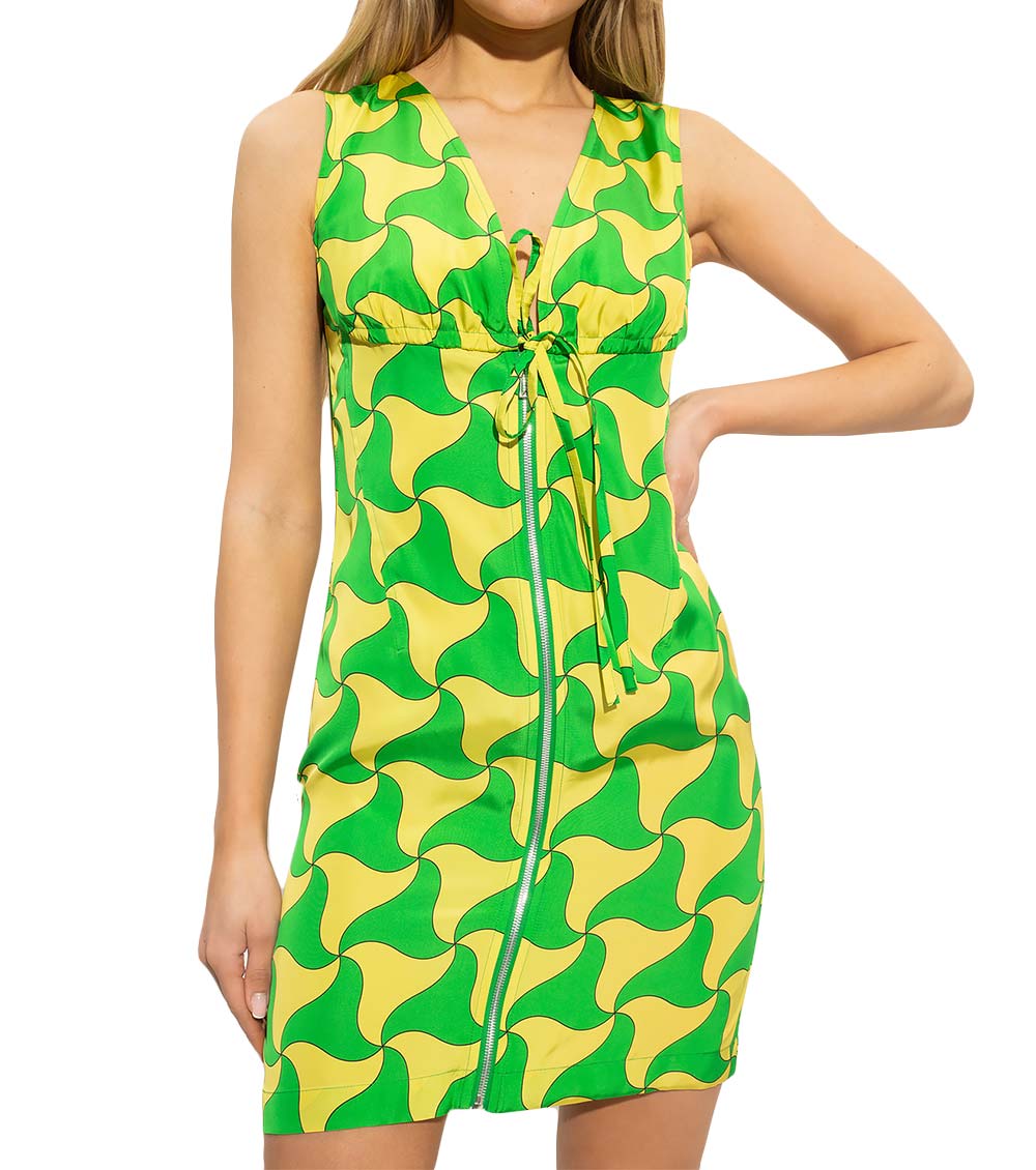 Bottega Veneta Green Sleeveless Printed Dress for Women Online India at  Darveys.com