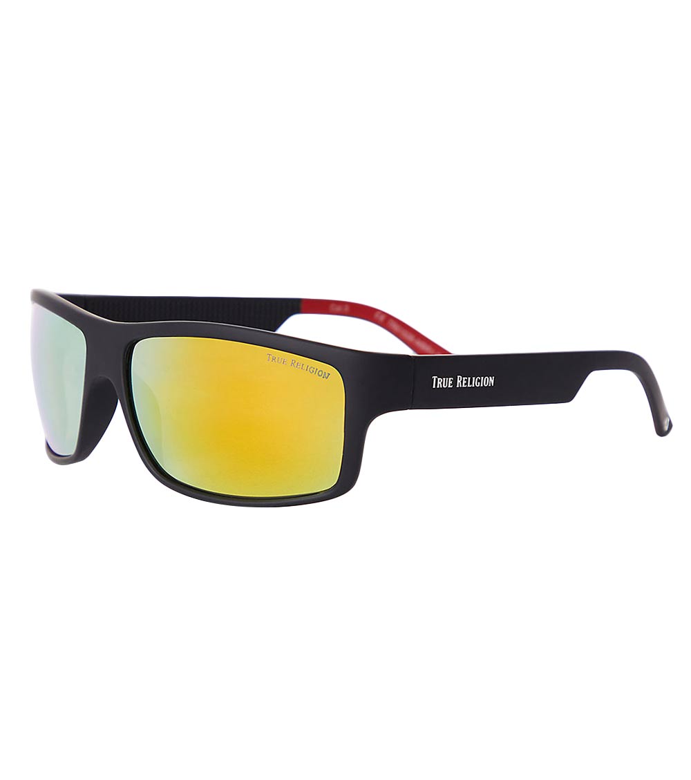 Men's Rubberized Surfer Shade Sunglasses With Mirrored Polarized Lenses -  All In Motion™ Black : Target