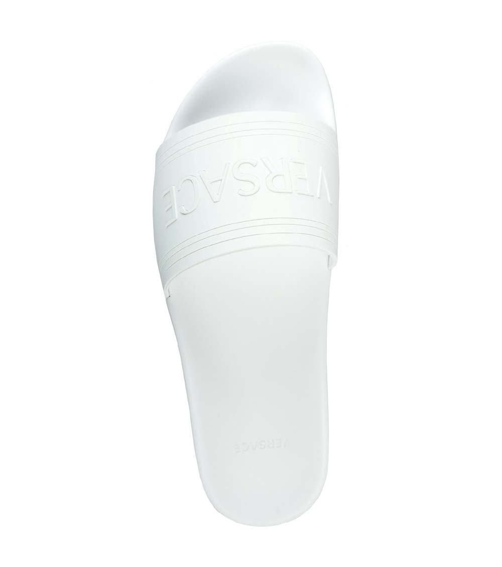 Versace White Logo Rubber Slides for Men Online India at Darveys