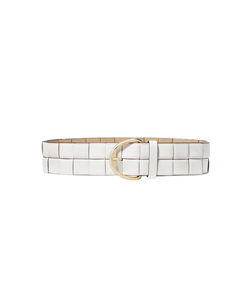 Michael kors woven sales leather belt