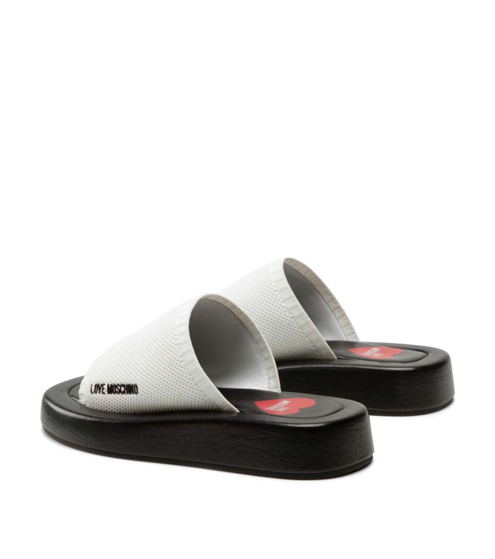 Love Moschino Black White Two Tone Sabot Sandals for Women Online