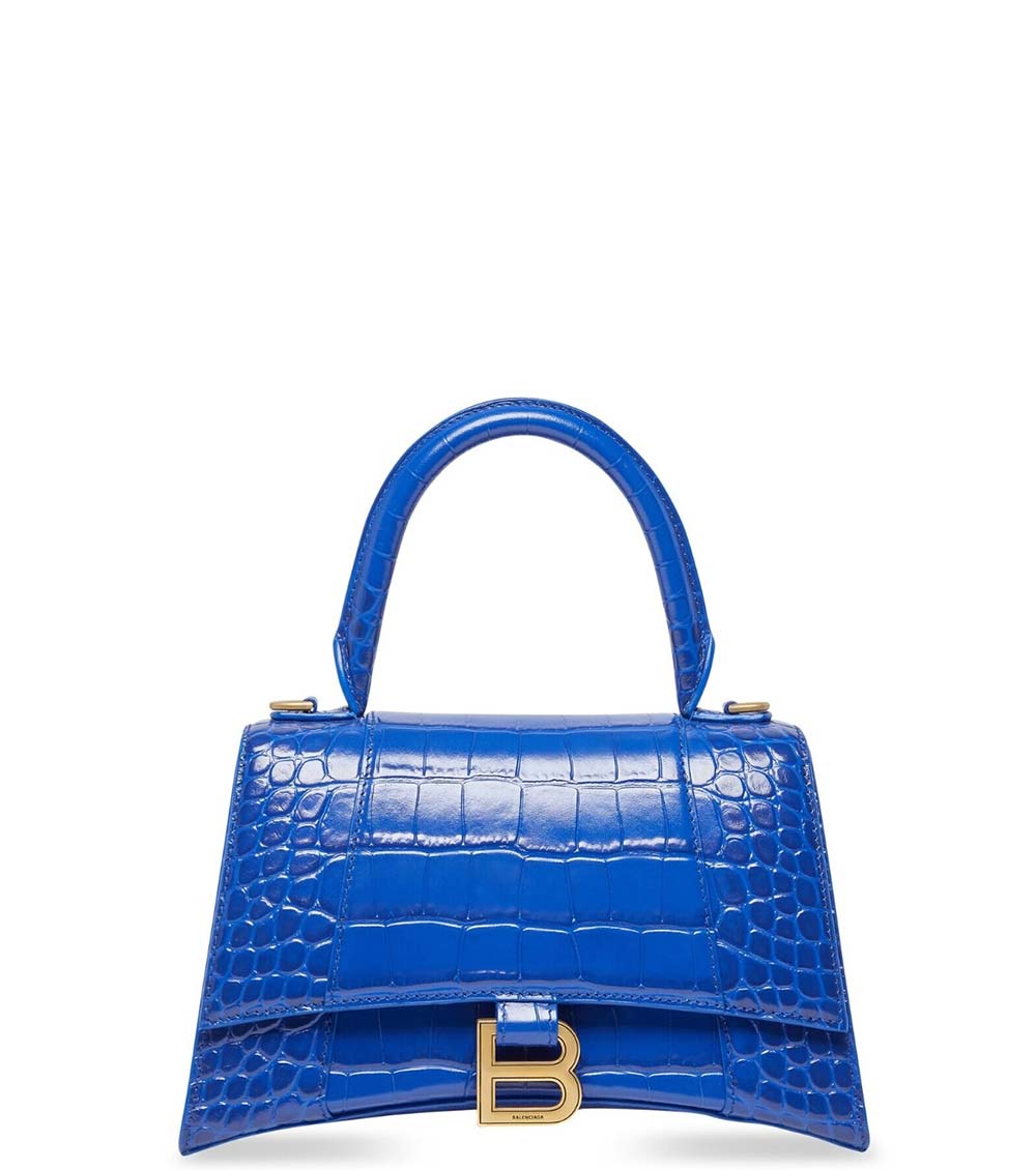 Small Hourglass Top Handle Bag, Royal Blue