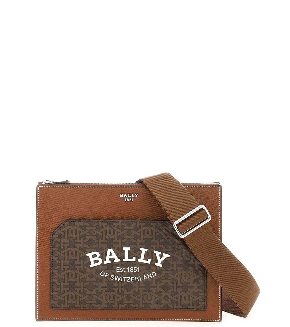 Bally Logoed Crossbody Bag In Brown