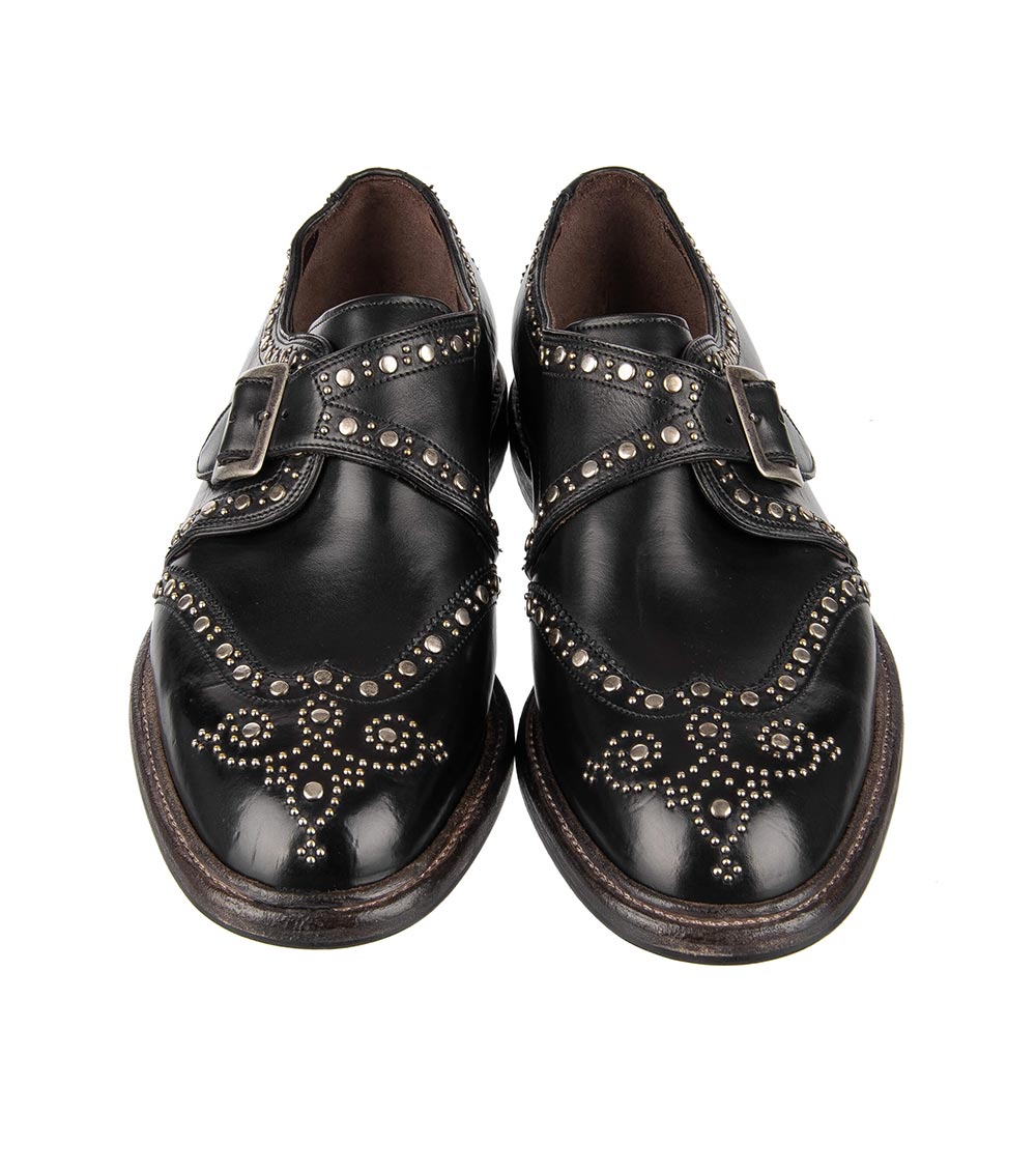 Dolce & Gabbana Black Studded Buckle Dress Shoes for Men Online