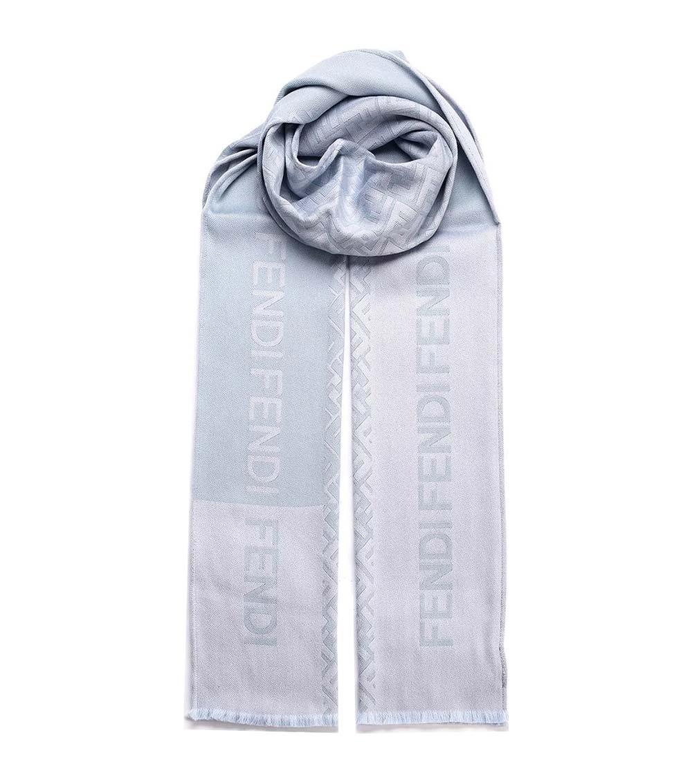 Fendi Sky Blue Logo Scarf for Women Online India at Darveys.com