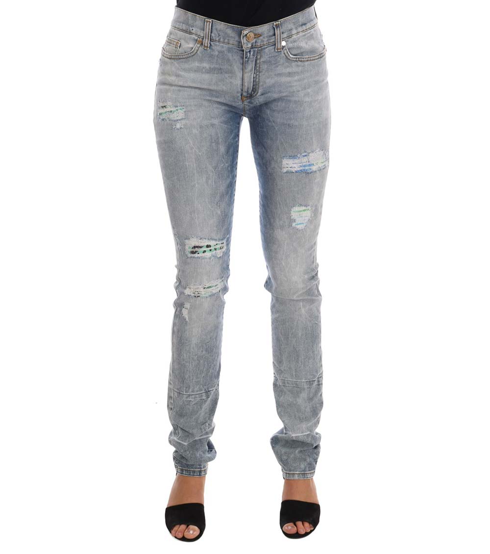 Versace Jeans Light Blue Stretch Slim Fit Jeans for Women Online