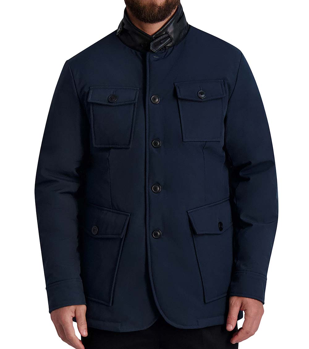 Karl Lagerfeld Navy Blue Padded Field Jacket for Men Online India