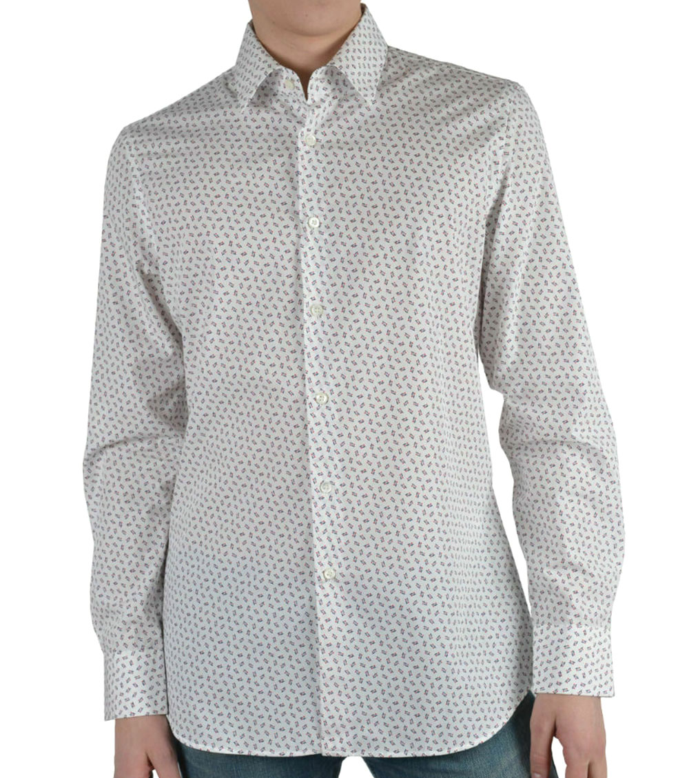Prada Off White Long Sleeve Dress Shirt 