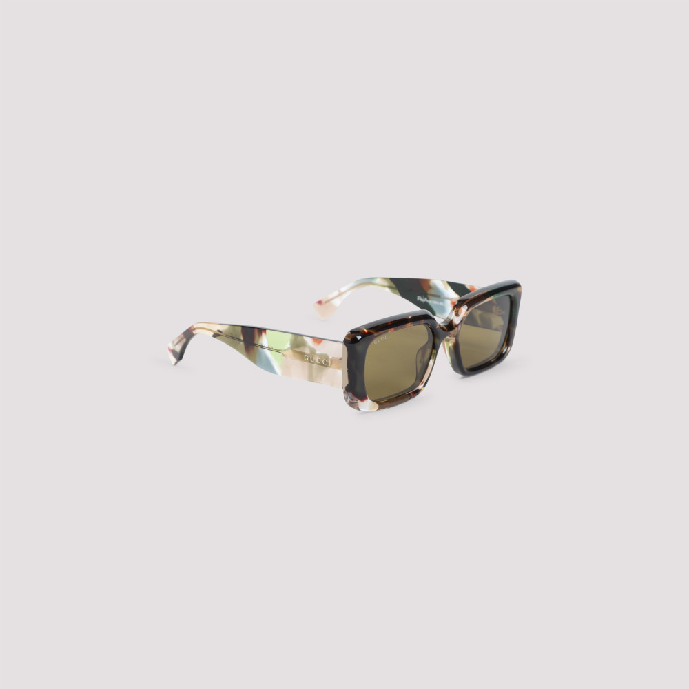 Gucci Oversized Square Frame Sunglasses With Glossy Finish In Green