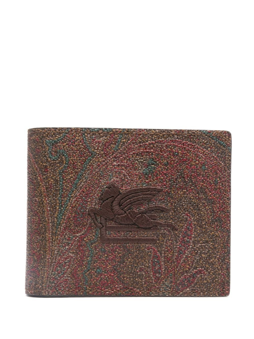 Etro Pagaso-motif Printed Bi-fold Wallet In Brown