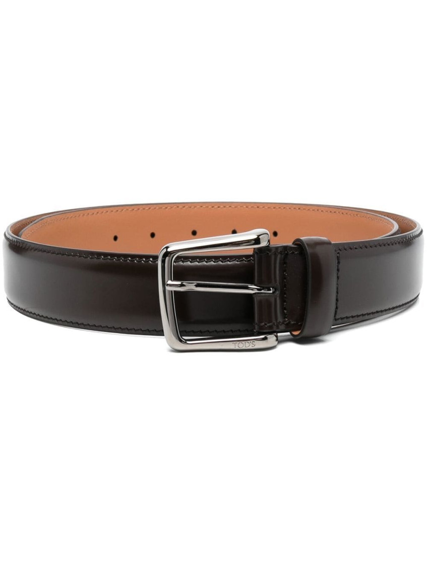 Tod's Adjustable Smooth Leather Belt In Black
