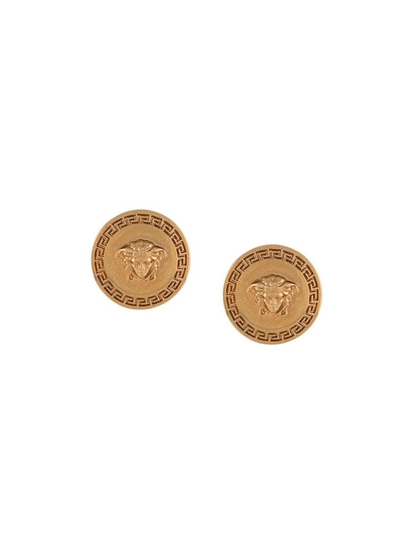 Versace Tribute Button Earrings Accessories In Golden