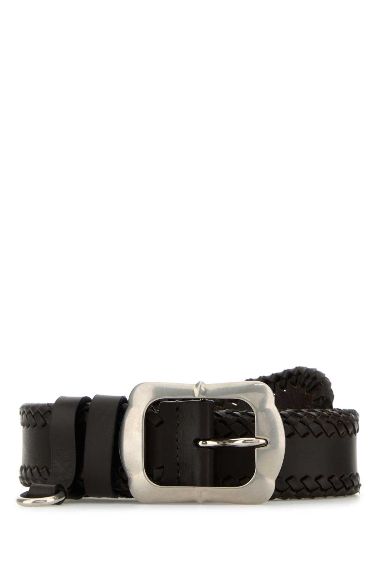 Prada Brown Leather Belt In Brown