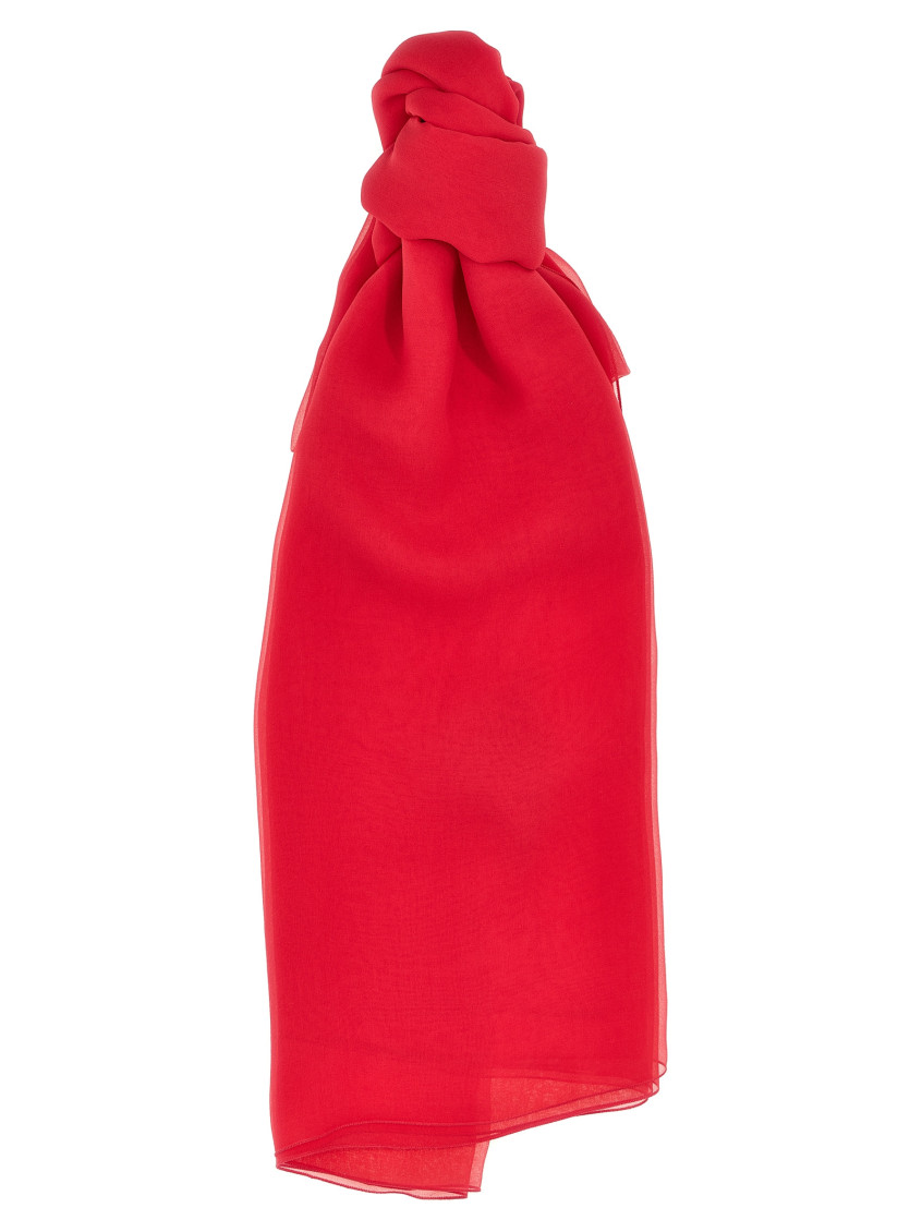 Alberta Ferretti Lightweight Silk Stole Soft Texture In Red