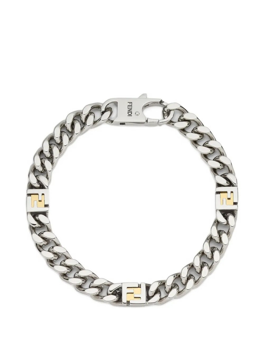 Fendi Silver Logo Chain Bracelet for Men Online India at Darveys.com