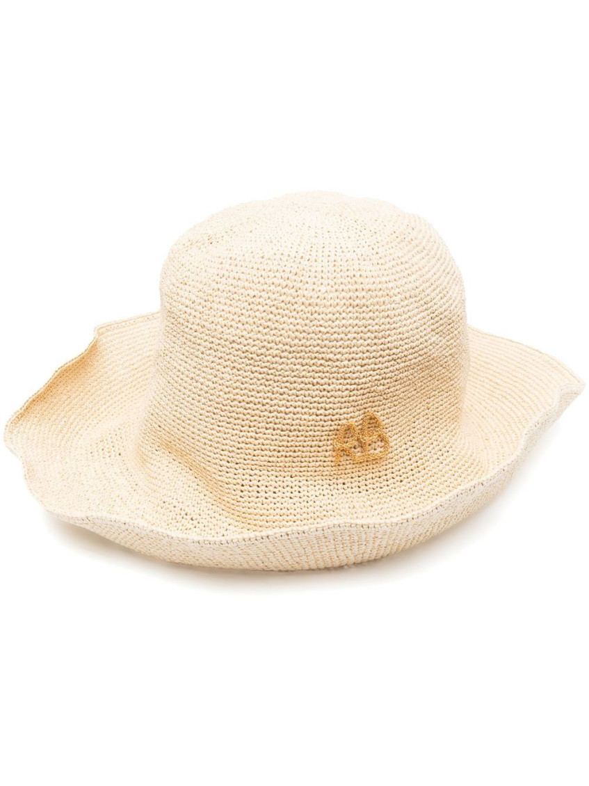 Ruslan Baginskiy Straw Knit Wide Brim Hat In Beige