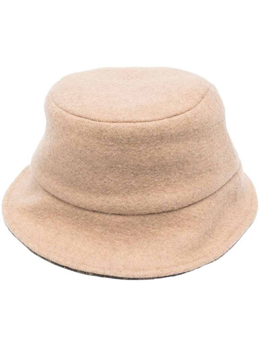 Fendi Felted Wool-silk Bucket Hat In Brown