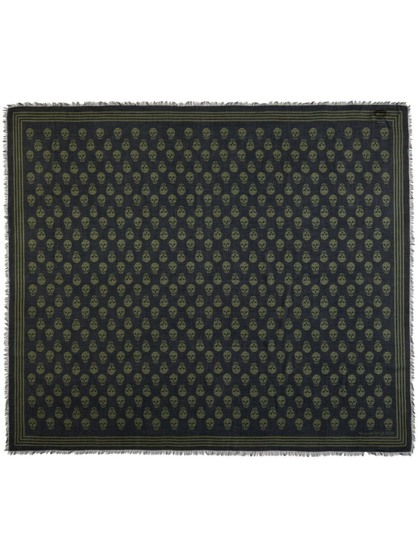 Shop Alexander Mcqueen Black Skull Biker Scarf