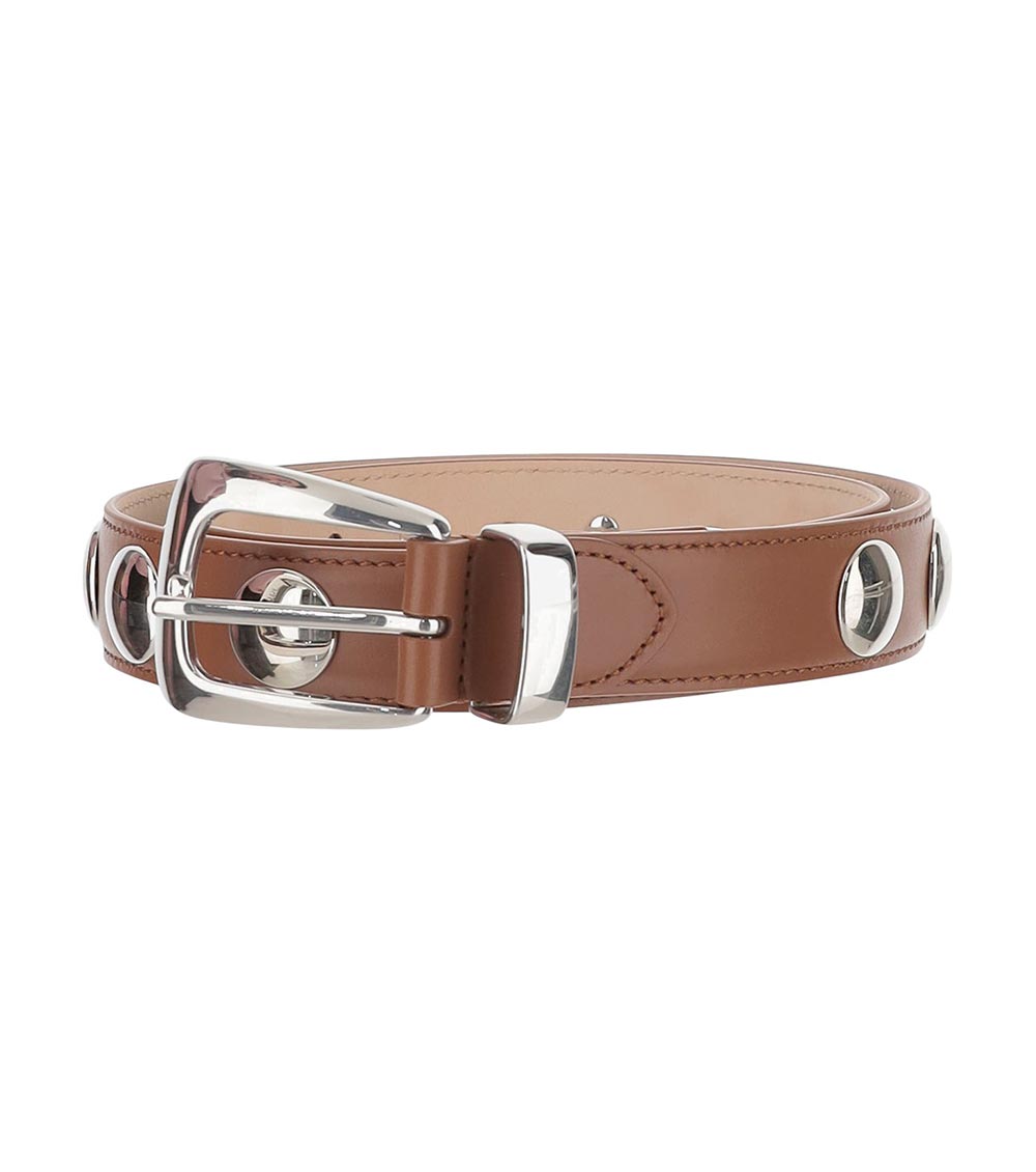 Khaite Brown Studs Benny Belt