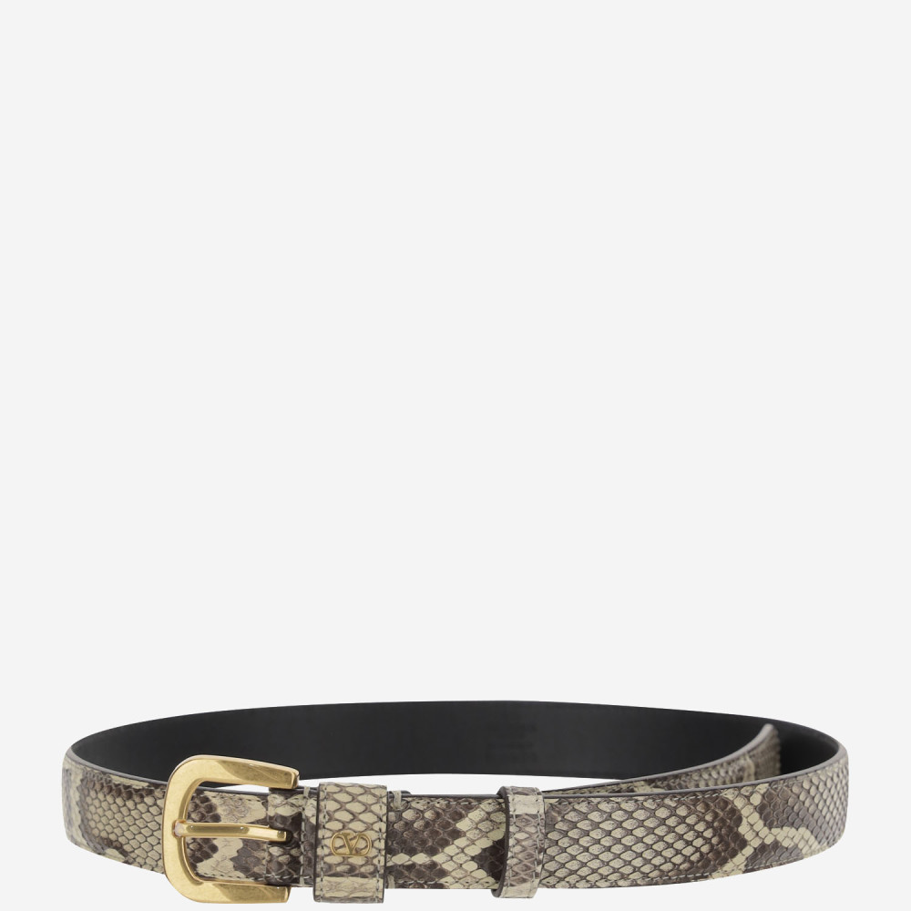 Valentino Garavani Beige Snake Print Belt