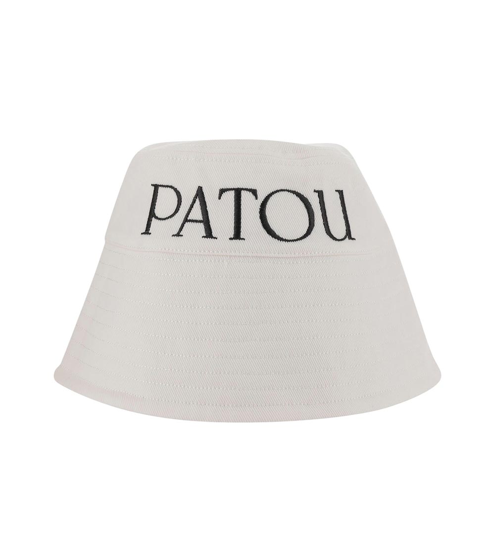 Patou White Bucket Hat With Logo