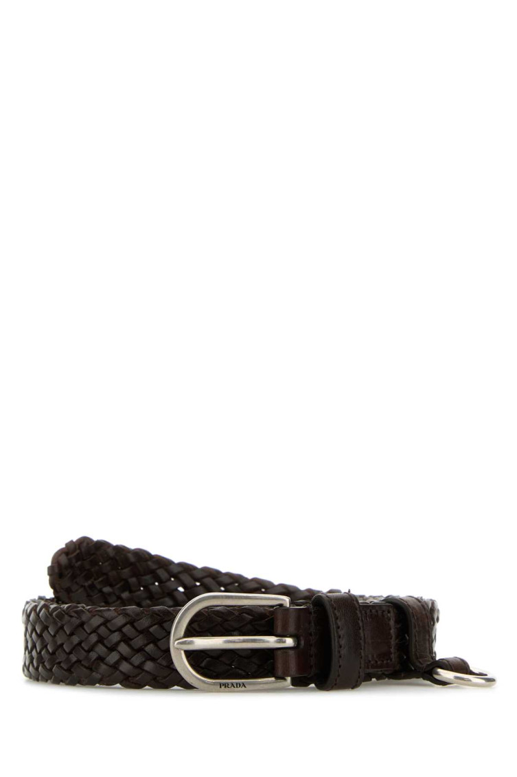 Prada Dark Brown Woven Belt