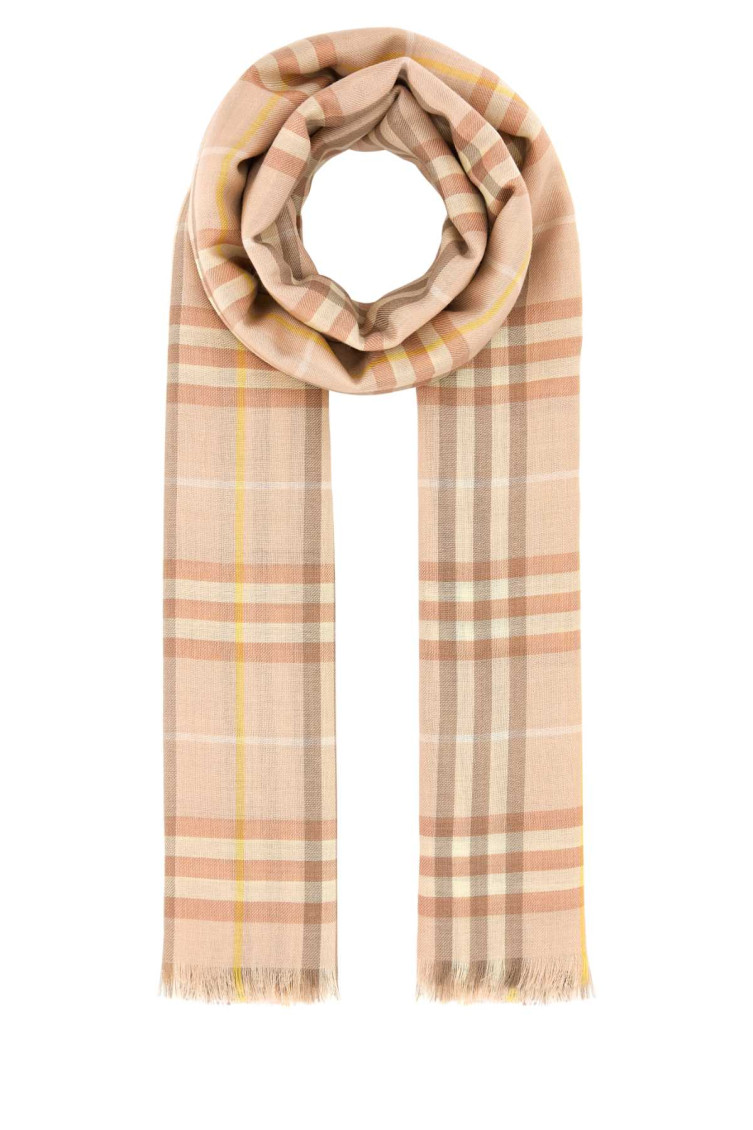 BURBERRY BEIGE EMBROIDERED SCARF 