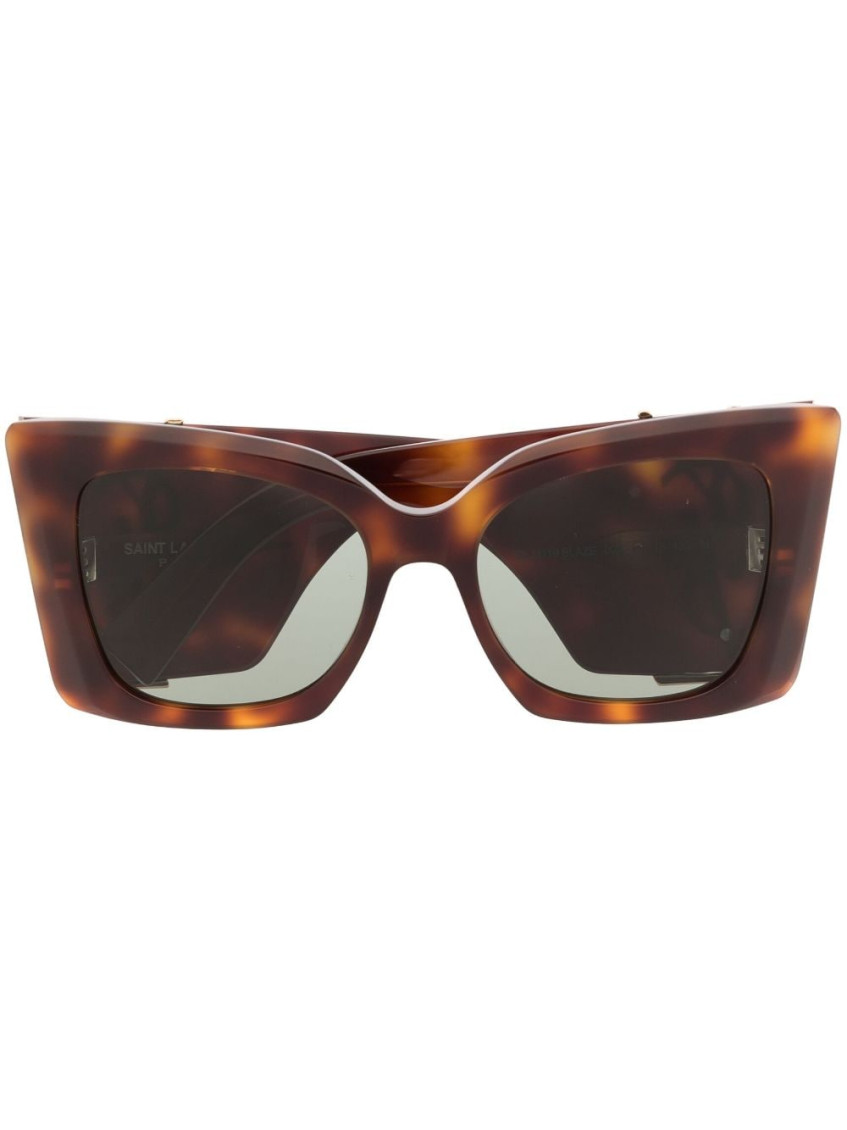 Saint Laurent Sl M119 Blaze Rectangular Sunglasses In Black