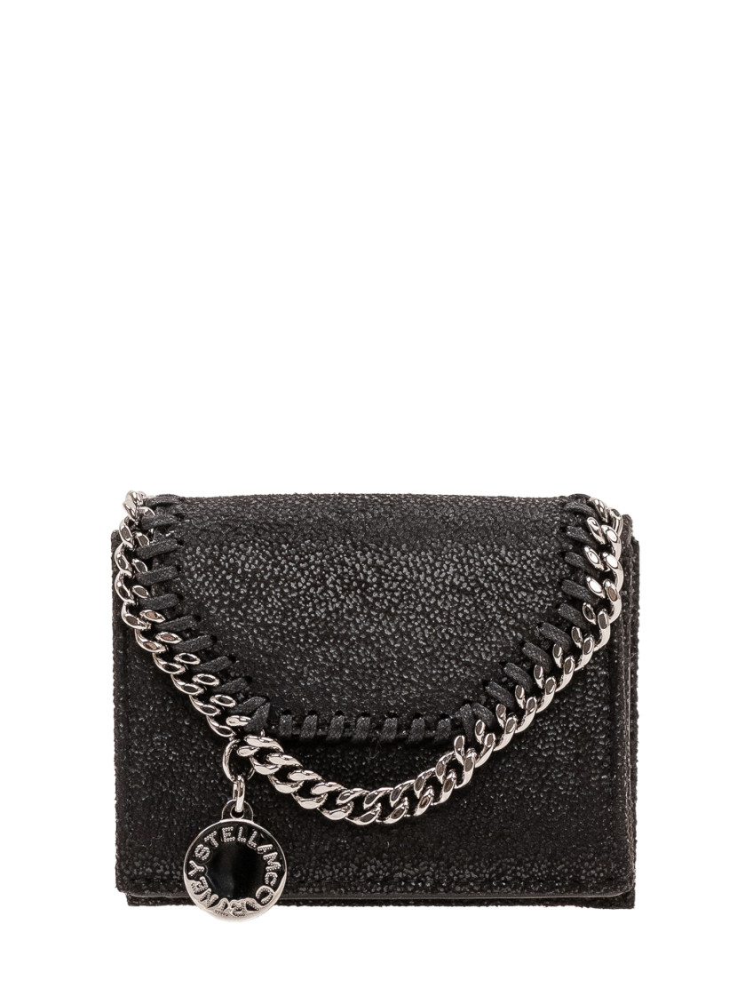 Stella McCartney Black Textured Trifold Wallet