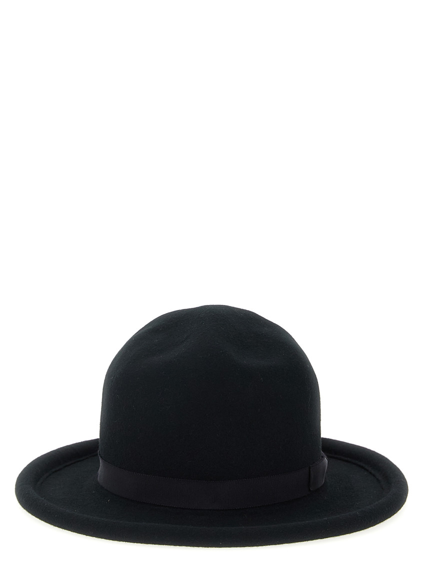 Yohji Yamamoto Wool B Tube Brim Plain Mtn Hats Black In Black