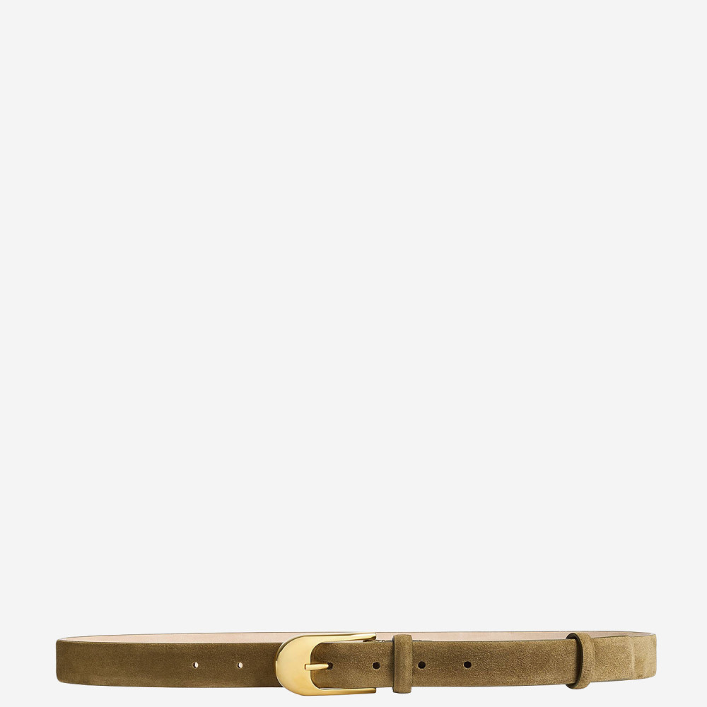 Khaite Beige Textured Buckle Belt In Brown