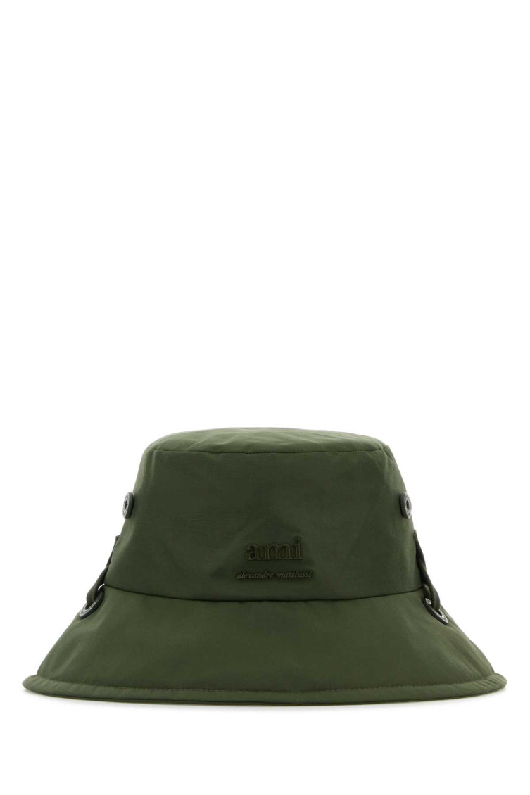 Ami Alexandre Mattiussi Ami Men Olive Green Polyester Bucket Hat