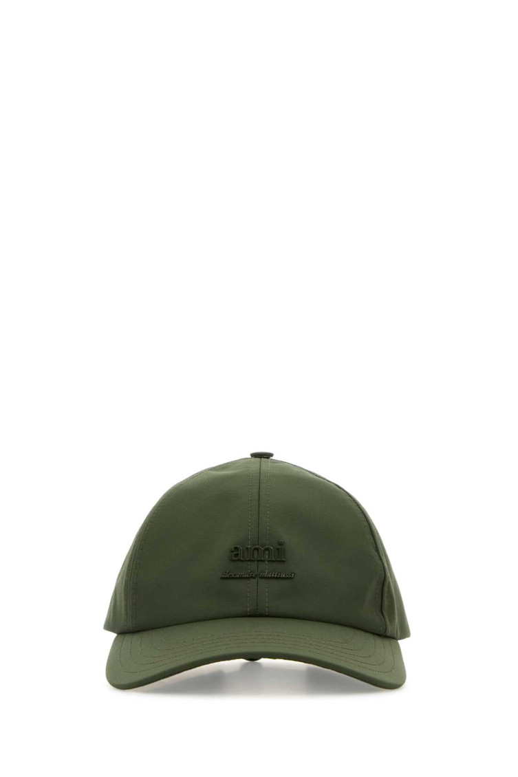 Ami Alexandre Mattiussi Ami Men Olive Green Nylon Baseball Cap