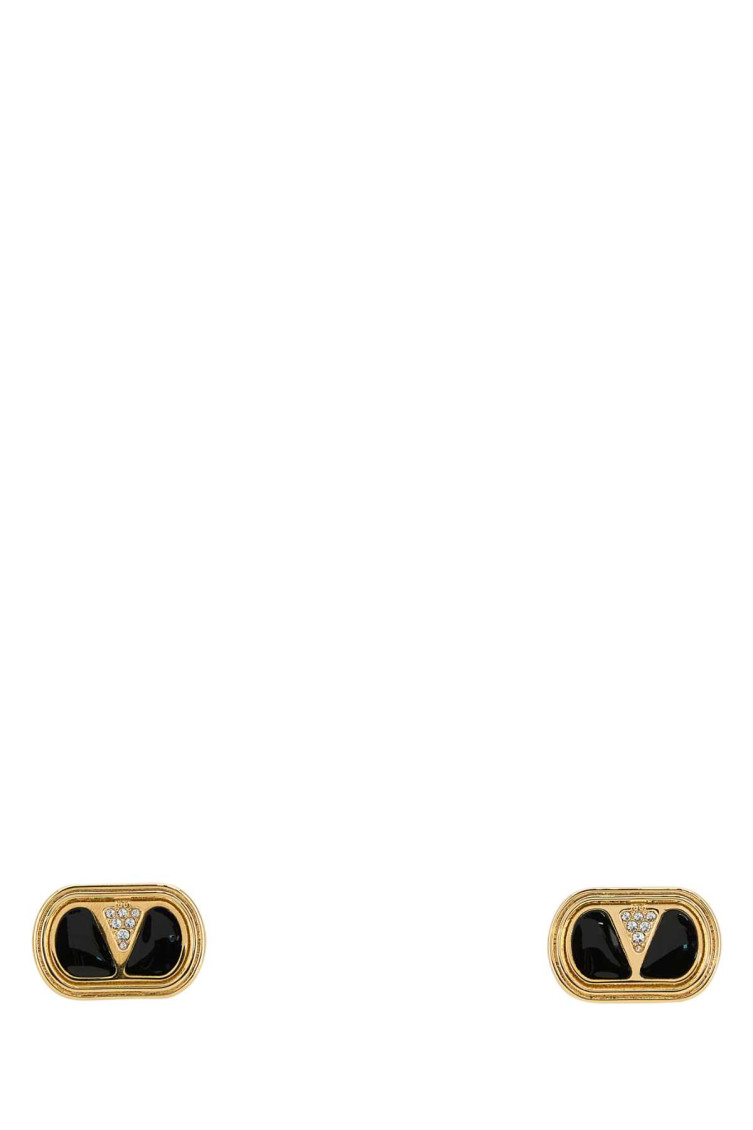 Valentino Ovalette Vlogo Enamelled Stud Earrings