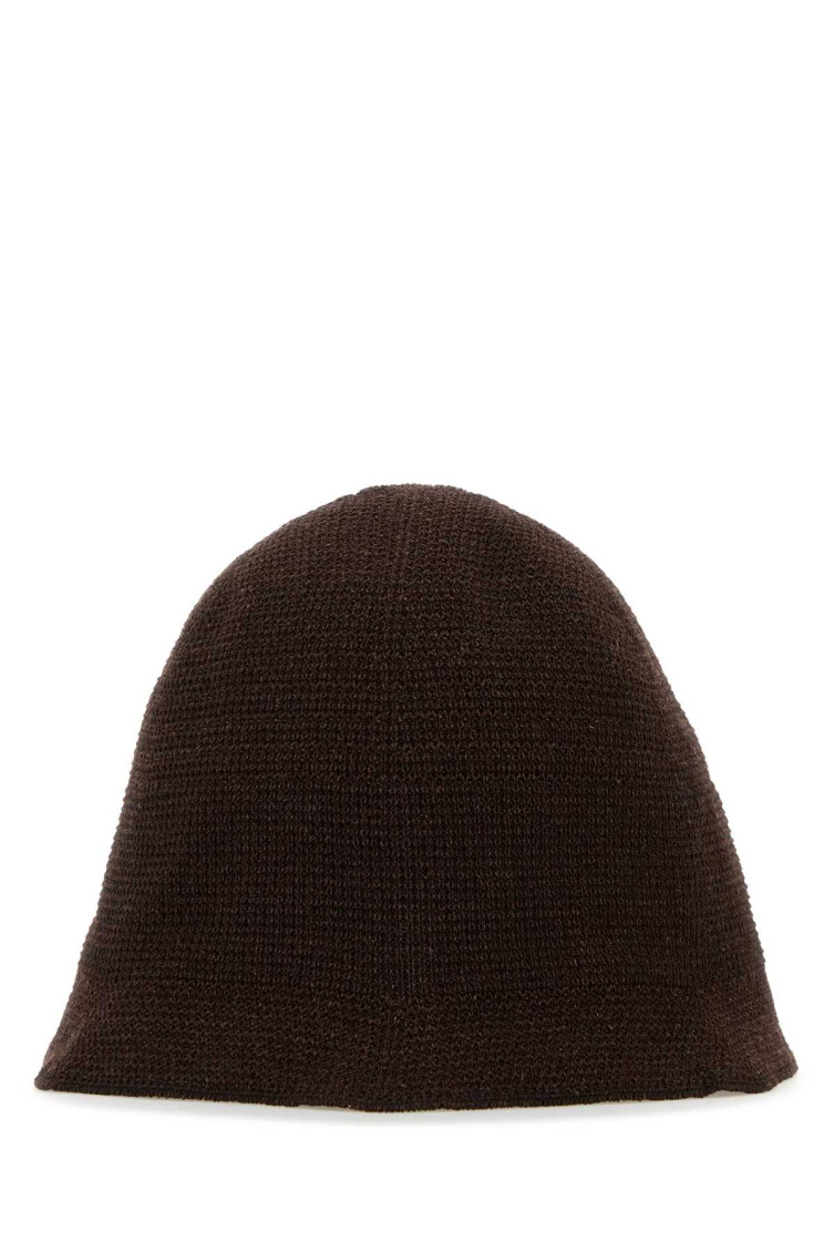 THE ROW CHOCOLATE LINEN BLEND JASHI BUCKET HAT