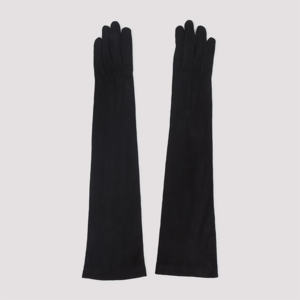 Giorgio Armani Long Suede Gloves In Black