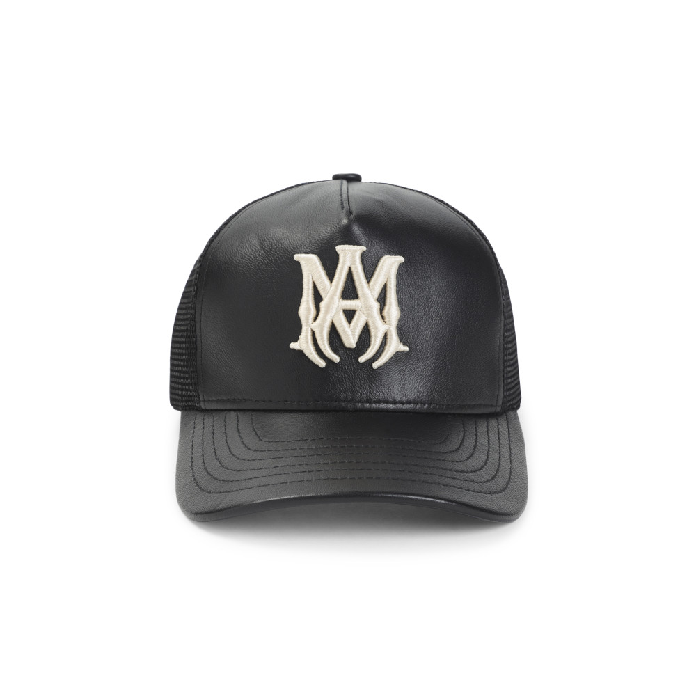 Amiri Black Embroidered Trucker Baseball Hat In Black