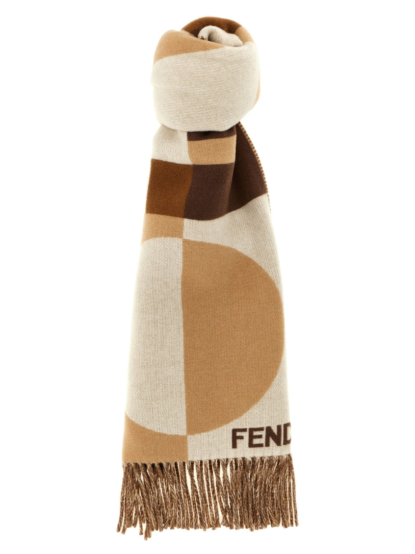 Fendi Cashmere Wool Scarf Scarves And Foulards Brown In Brown