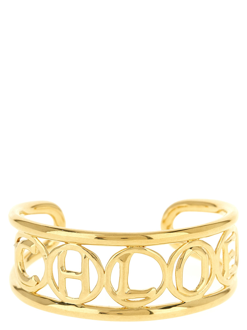 Chloe Golden Script Cuff Bracelet for Women Online USA at Darveys.com