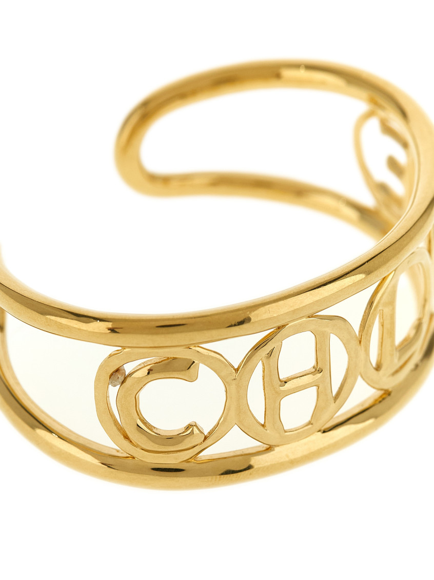 Chloe Golden Script Cuff Bracelet for Women Online USA at Darveys.com