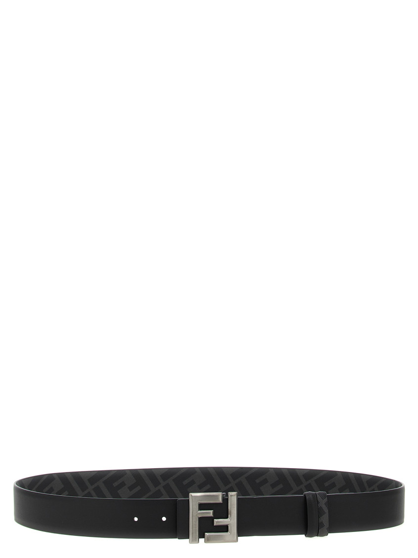 Fendi Ff Squared Reversible Belt In Black