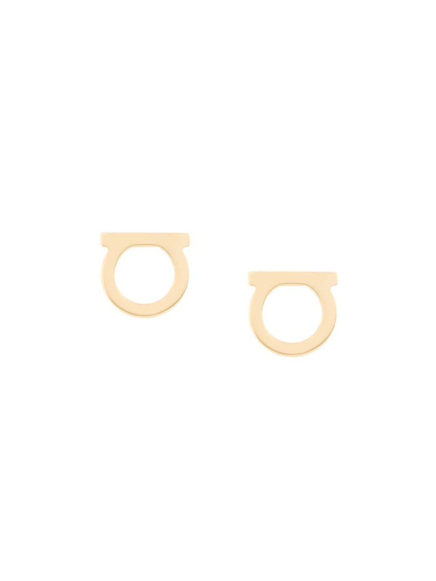 Ferragamo Gancini Stud Earrings In Golden