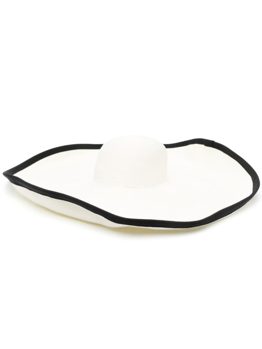 Max Mara White Oversized Straw Hat In White