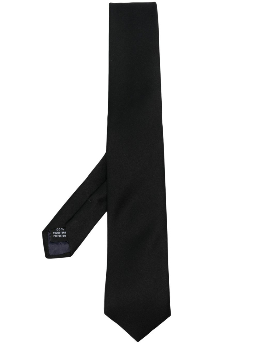 Tagliatore Black Solid Tie In Black