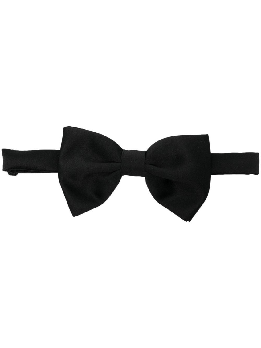TAGLIATORE MEN BLACK SOLID LOGO BOWTIE, ONESIZE LUXURY TIES & BOWTIES FOR MEN DARVEYS